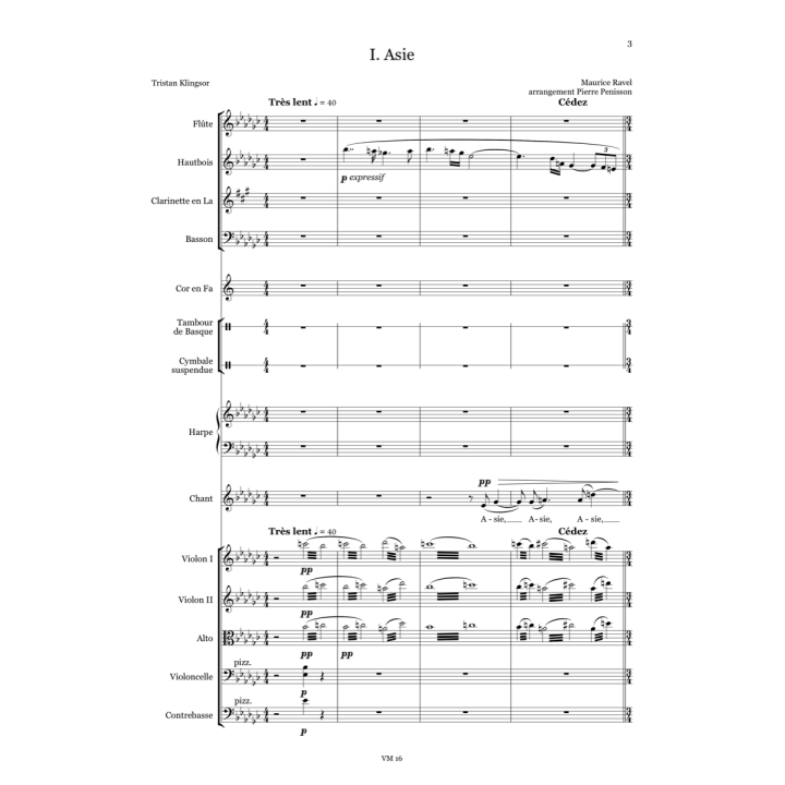 Ravel: Shéhérazade, full score