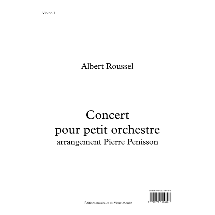 Albert Roussel: Concert pour petit orchestre, orchestral parts