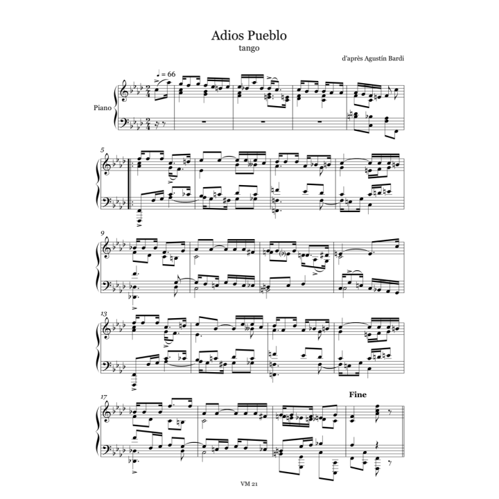 Album de tangos pour piano