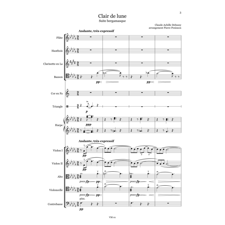 Debussy: Clair de lune, full score