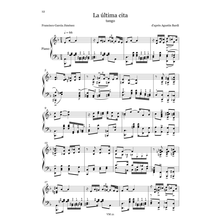 Album de tangos pour piano