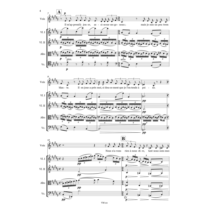Debussy: The Songs of Bilitis, string quartet