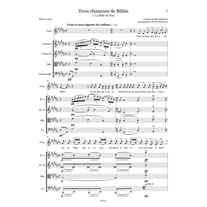 Debussy: Trois chansons de Bilitis, quatuor à cordes