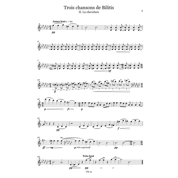 Debussy: The Songs of Bilitis, string quartet