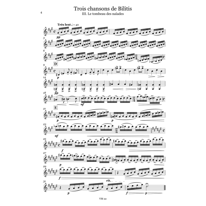Debussy: Trois chansons de Bilitis, quatuor à cordes