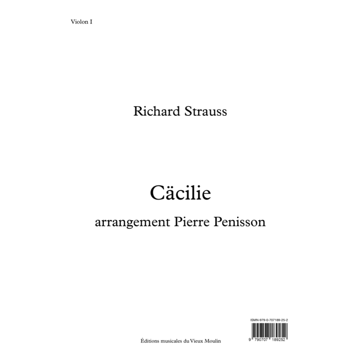 Richard Strauss: Cäcilie, matériel d'orchestre