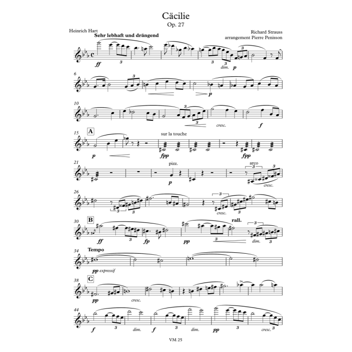 Richard Strauss: Cäcilie, orchestral parts