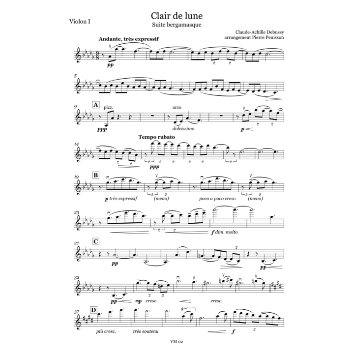 Debussy: Clair de lune, orchestral parts