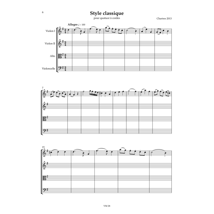 Quatuor à cordes classique