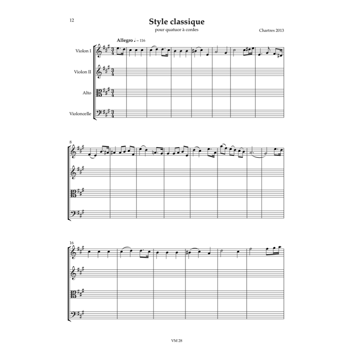 Quatuor à cordes classique