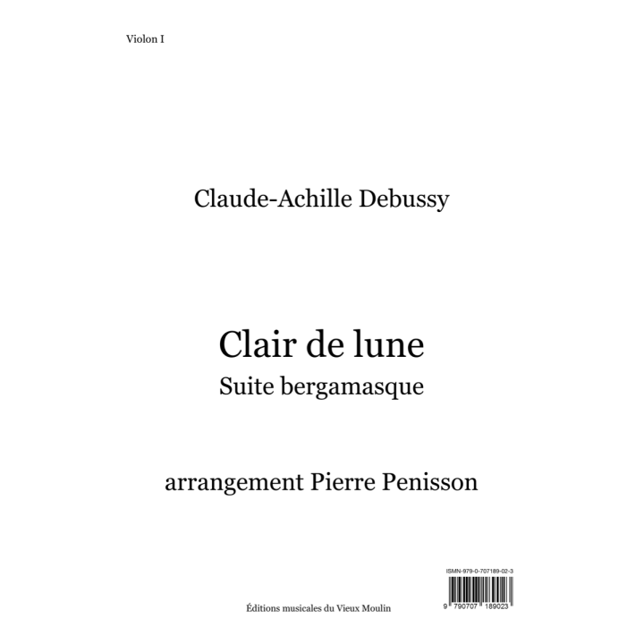 Debussy: Clair de lune, matériel d'orchestre