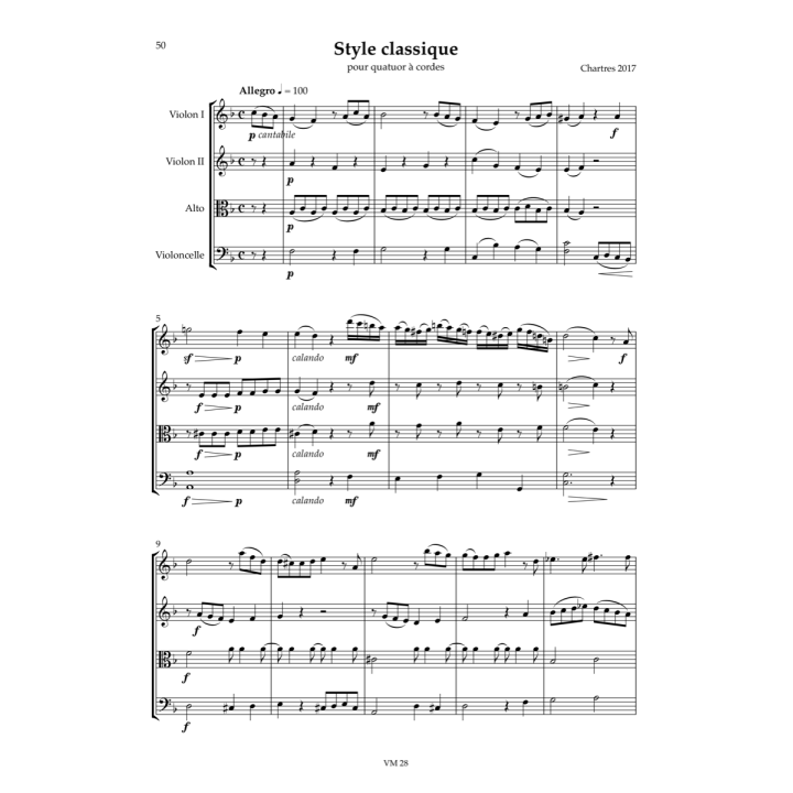 Quatuor à cordes classique