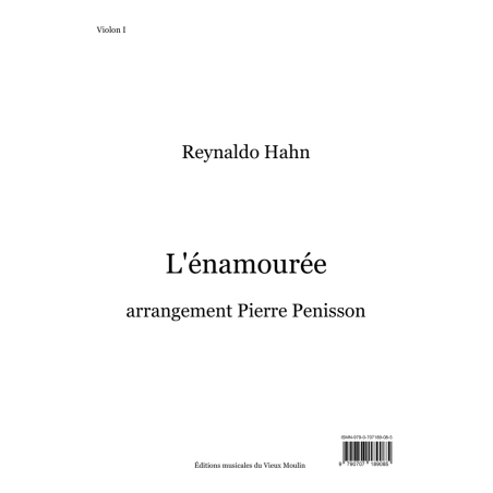 Reynaldo Hahn, L'énamourée, chamber orchestra, parts