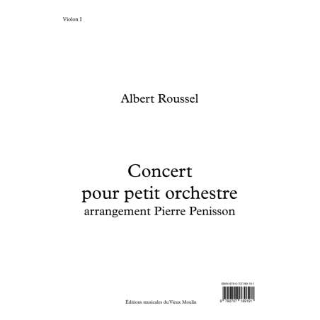 Albert Roussel, Concert, arrangement for chamber orchestra, parts