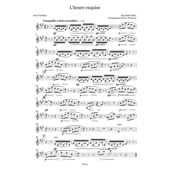 Reynaldo Hahn: L’heure exquise, matériel d'orchestre