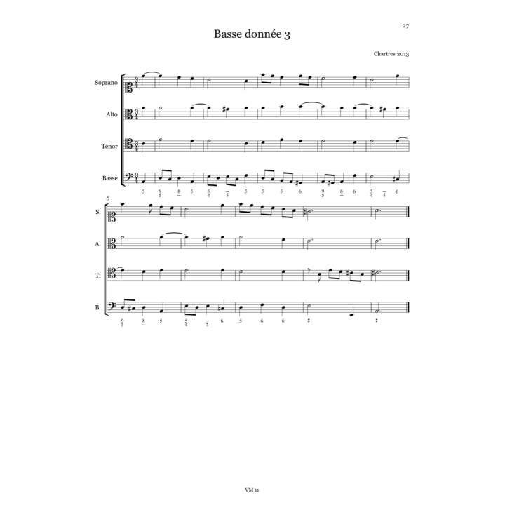 Vingt basses chiffrées
