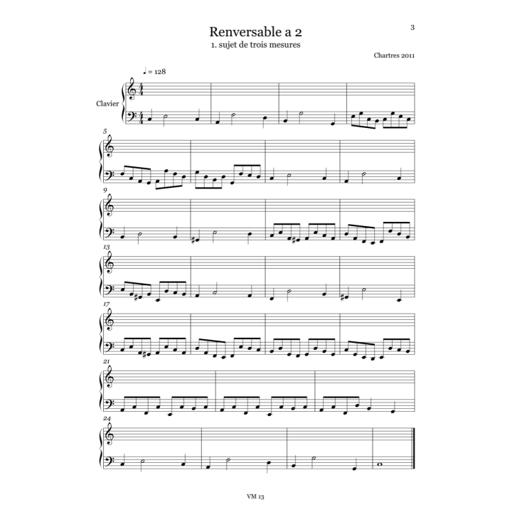 Keyboard two-voice reversibles
