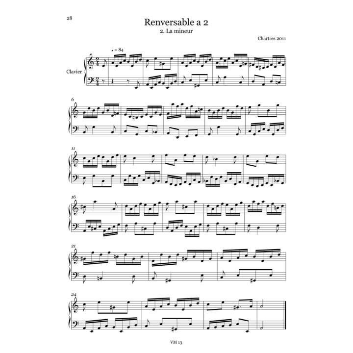 Keyboard two-voice reversibles