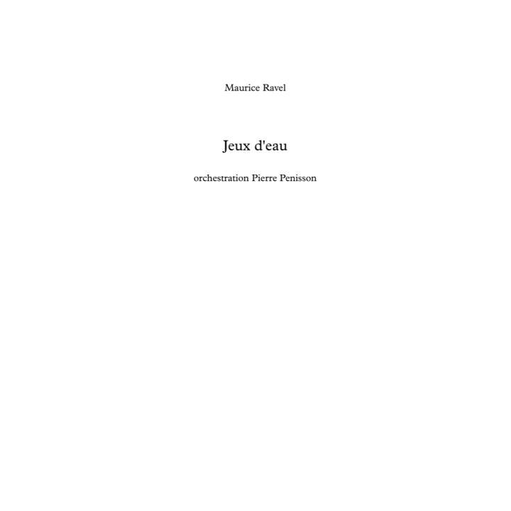 Ravel: Jeux d'eau, conducteur
